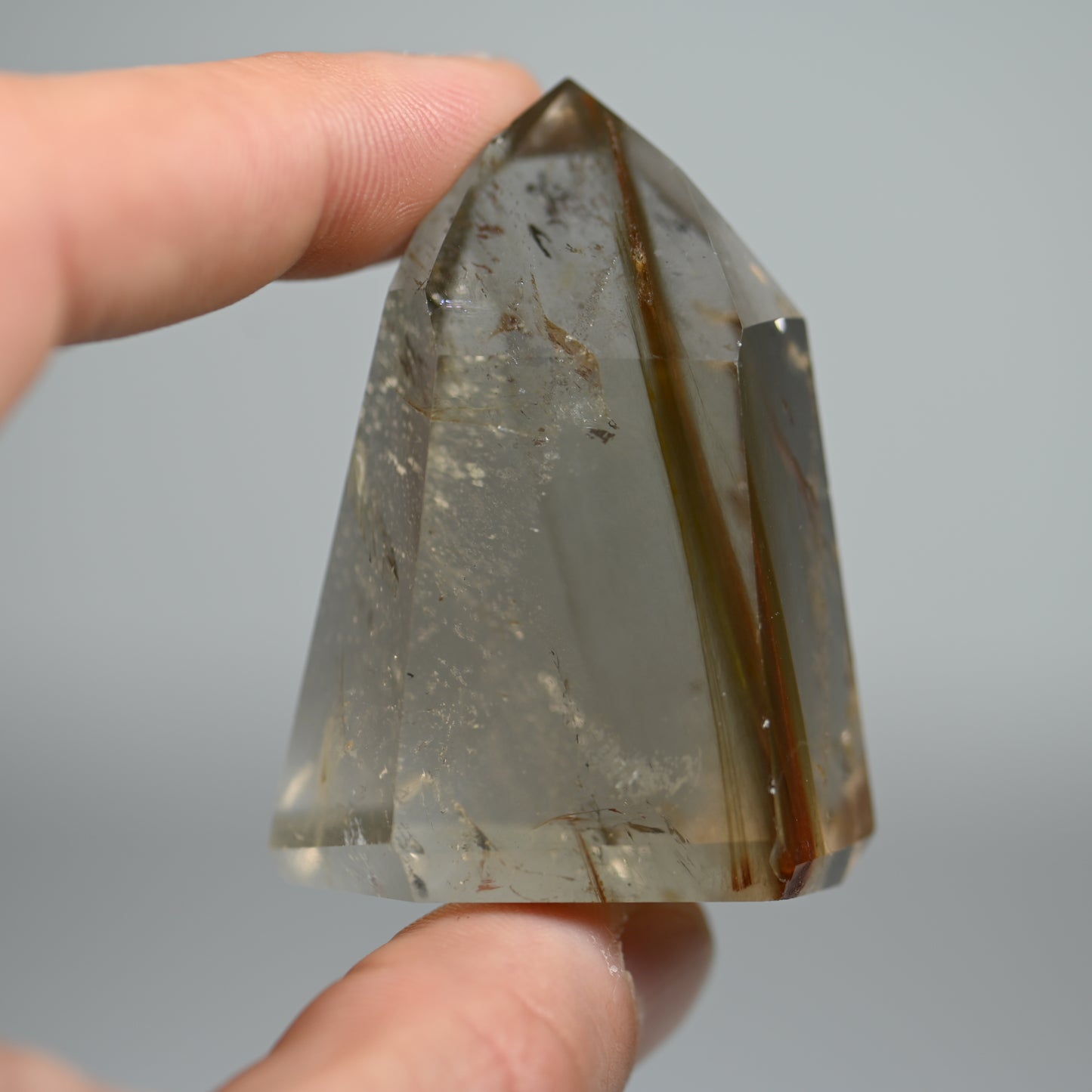 Mossy Roots Amphibole Quartz Tower