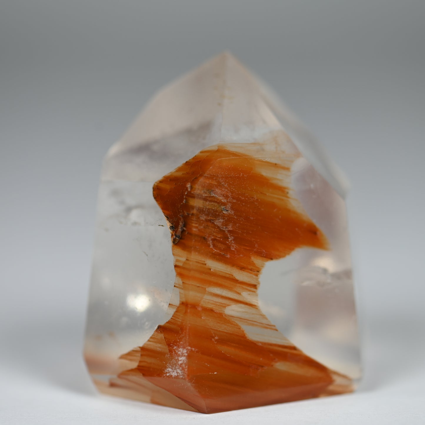 Dreamsicle Amphibole Included Quartz Tower