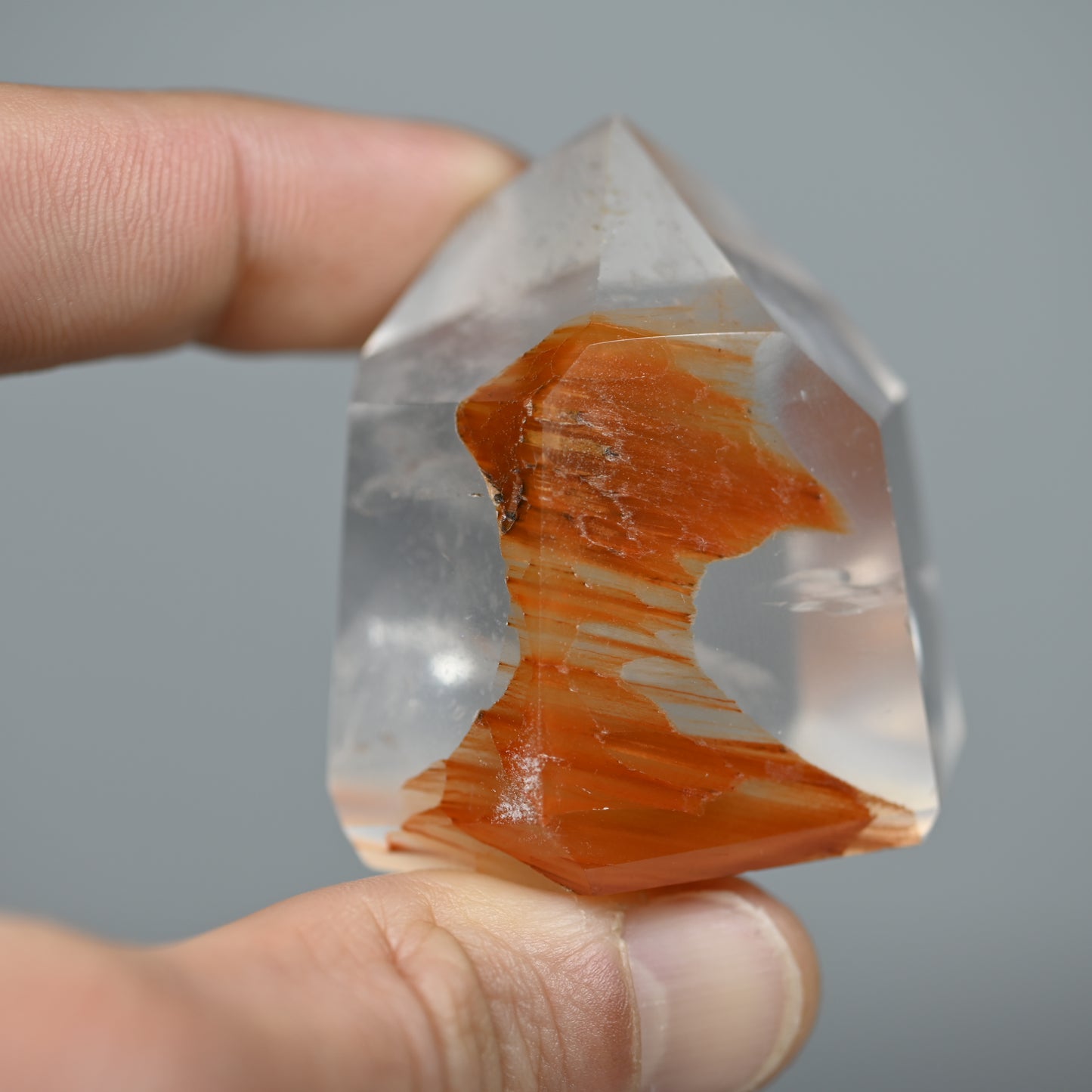 Dreamsicle Amphibole Included Quartz Tower