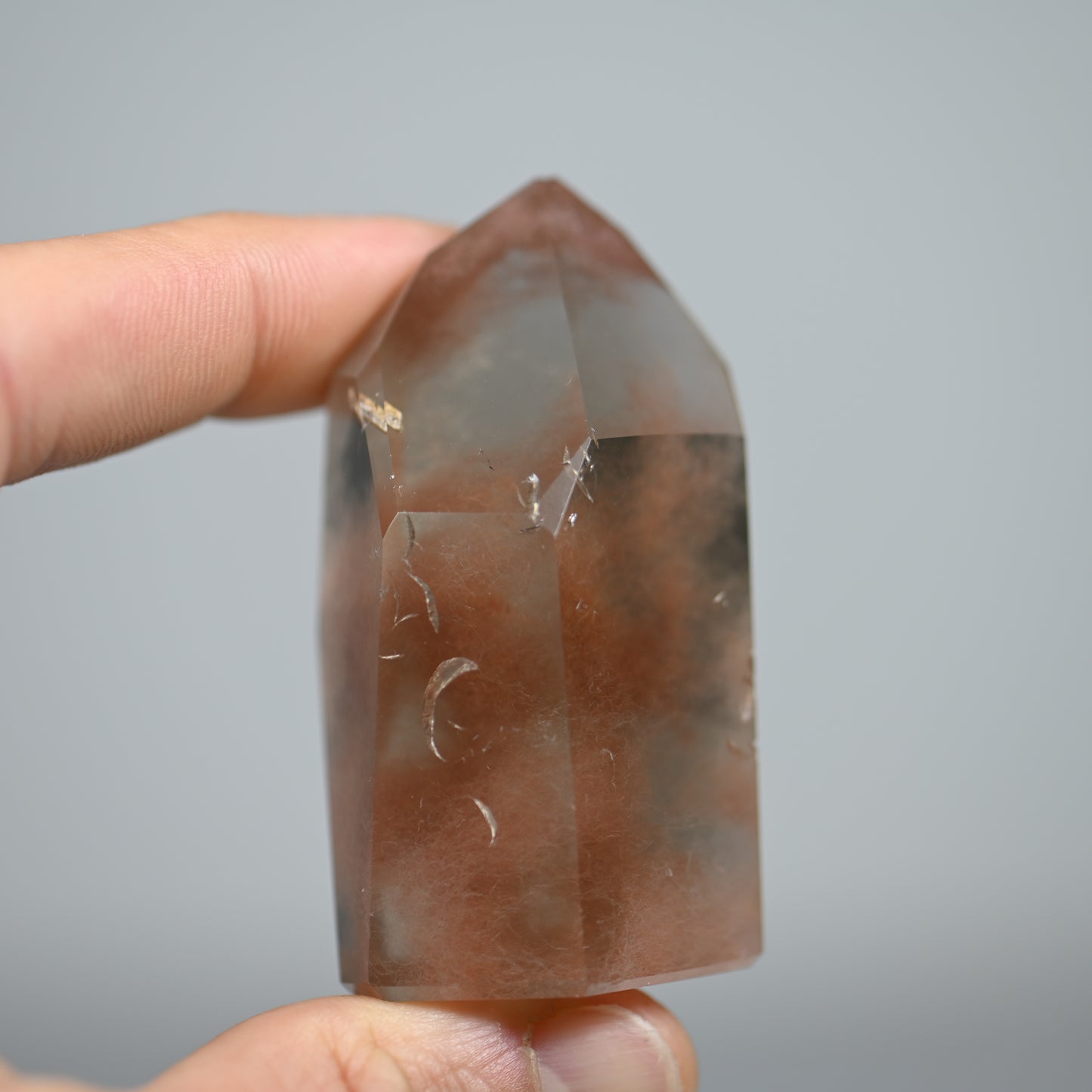 Rosey Angel Hair Quartz Tower