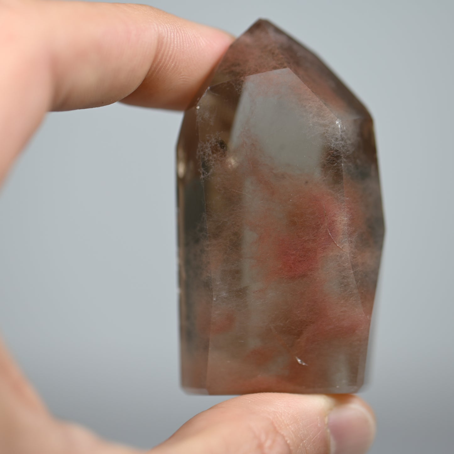 Rosey Angel Hair Quartz Tower