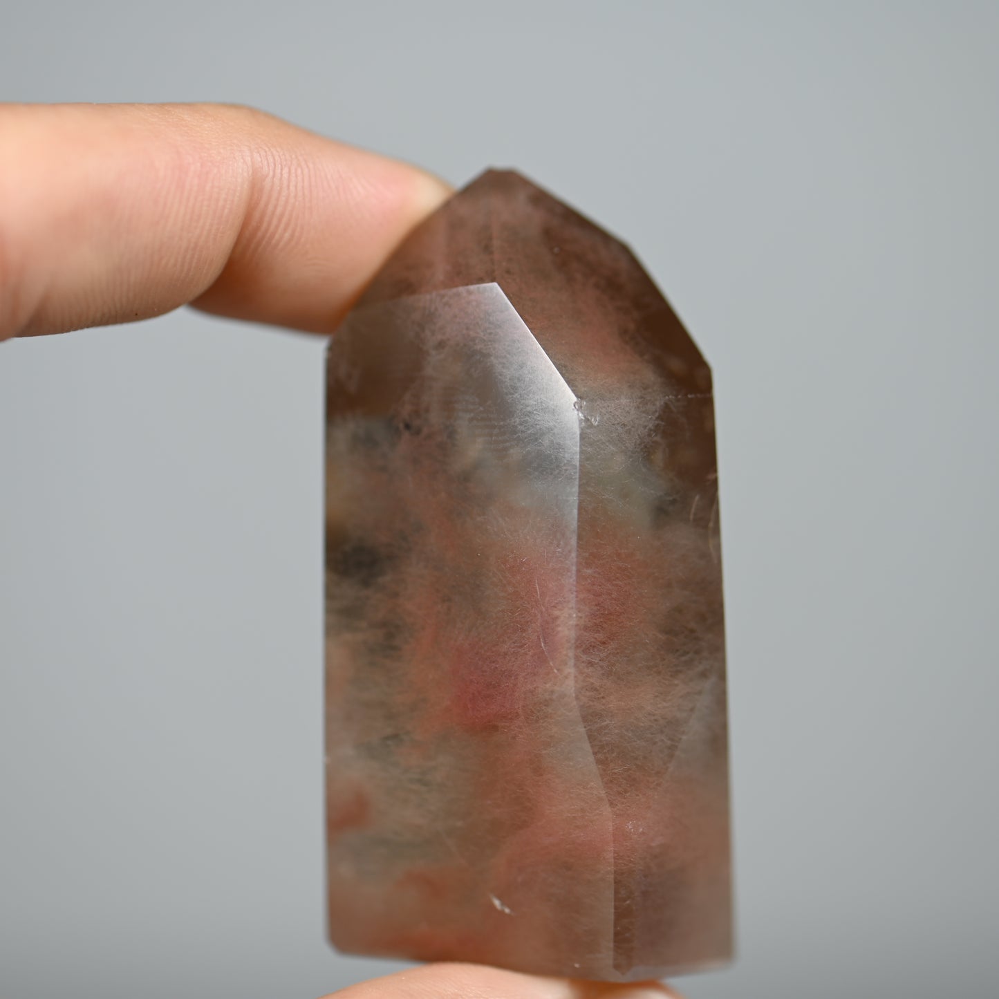 Rosey Angel Hair Quartz Tower