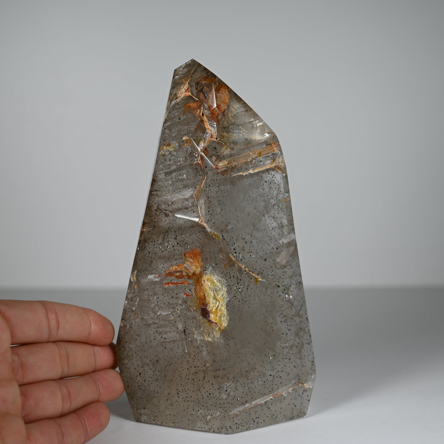 Elestial Hematite Phantom Included Quartz Tower