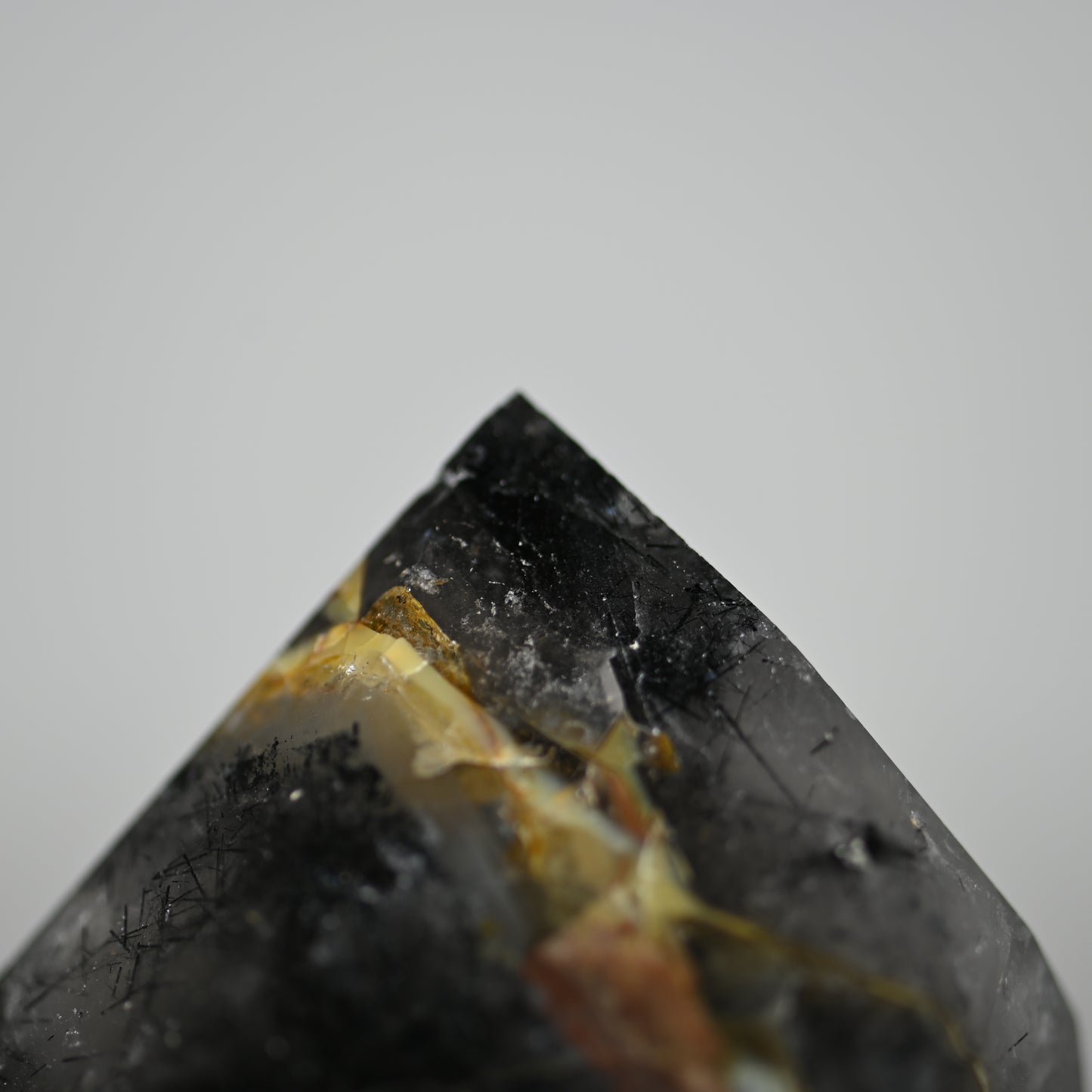 Spooky Mosaic Black Chalcedony Quartz Tower