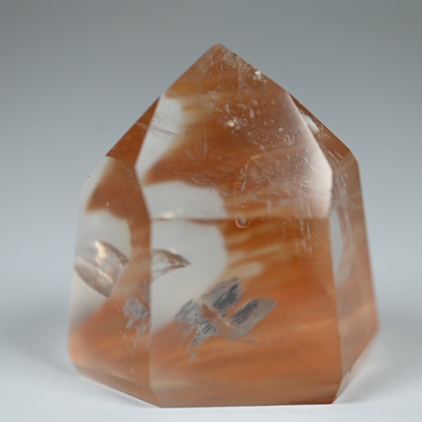 Dreamsicle Amphibole Included Quartz Tower