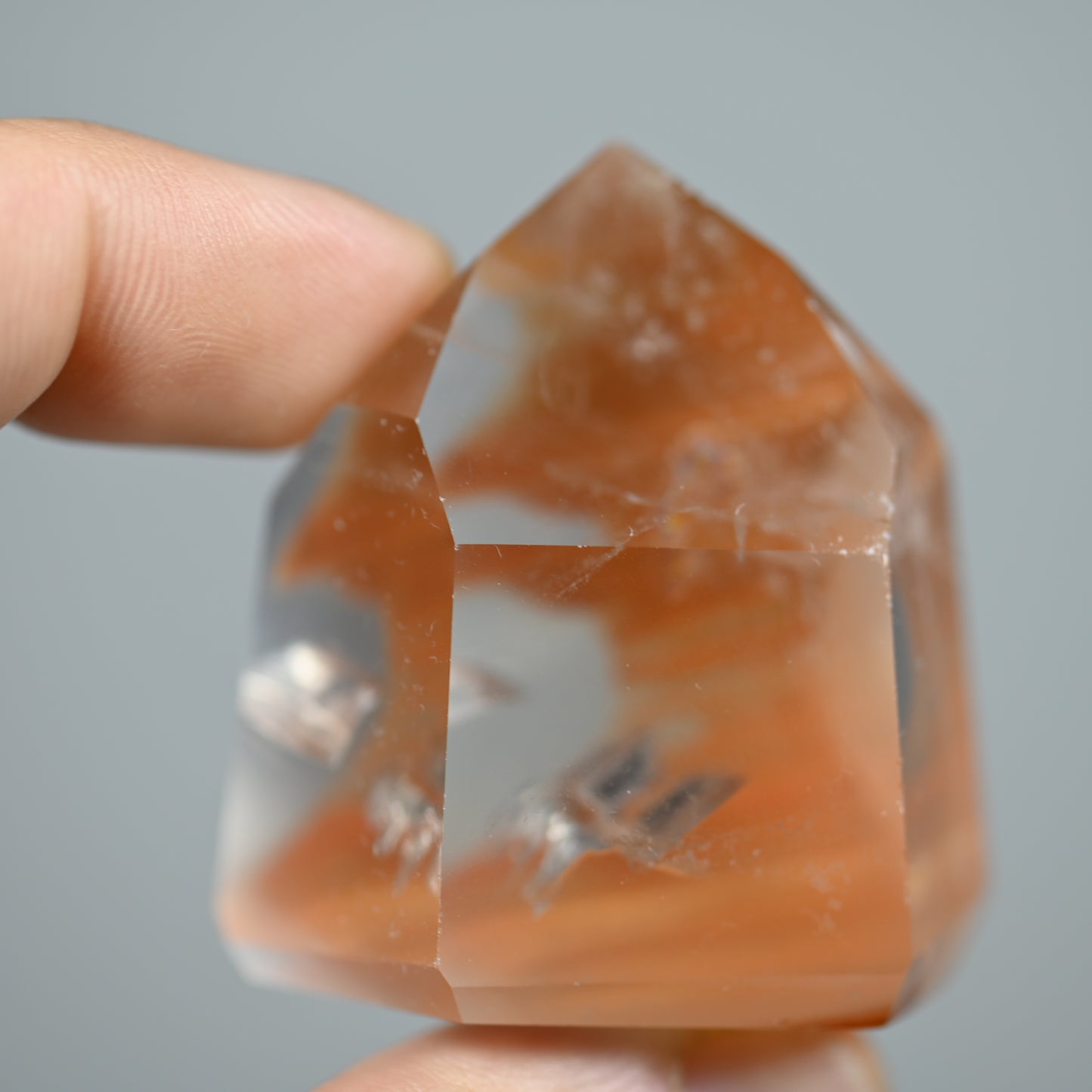 Dreamsicle Amphibole Included Quartz Tower