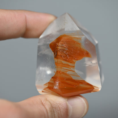 Dreamsicle Amphibole Included Quartz Tower