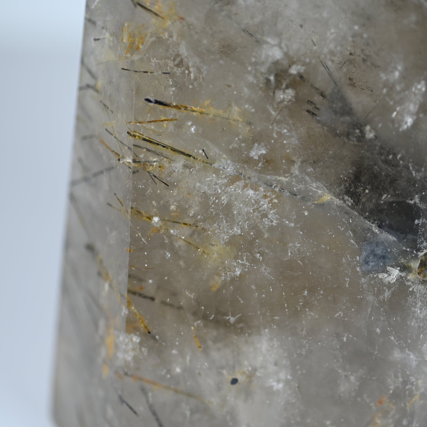 Black Tourmaline in Smoky Quartz Tower
