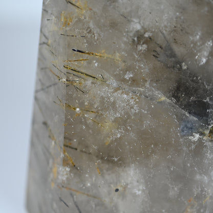 Black Tourmaline in Smoky Quartz Tower