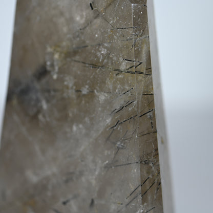 Black Tourmaline in Smoky Quartz Tower