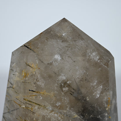 Black Tourmaline in Smoky Quartz Tower