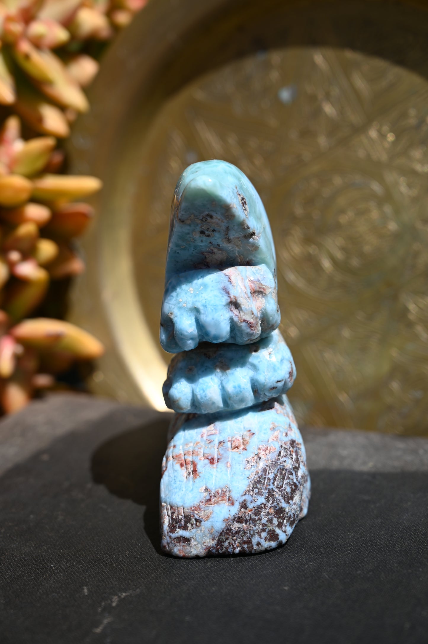 Calming Larimar Dolphin Carving